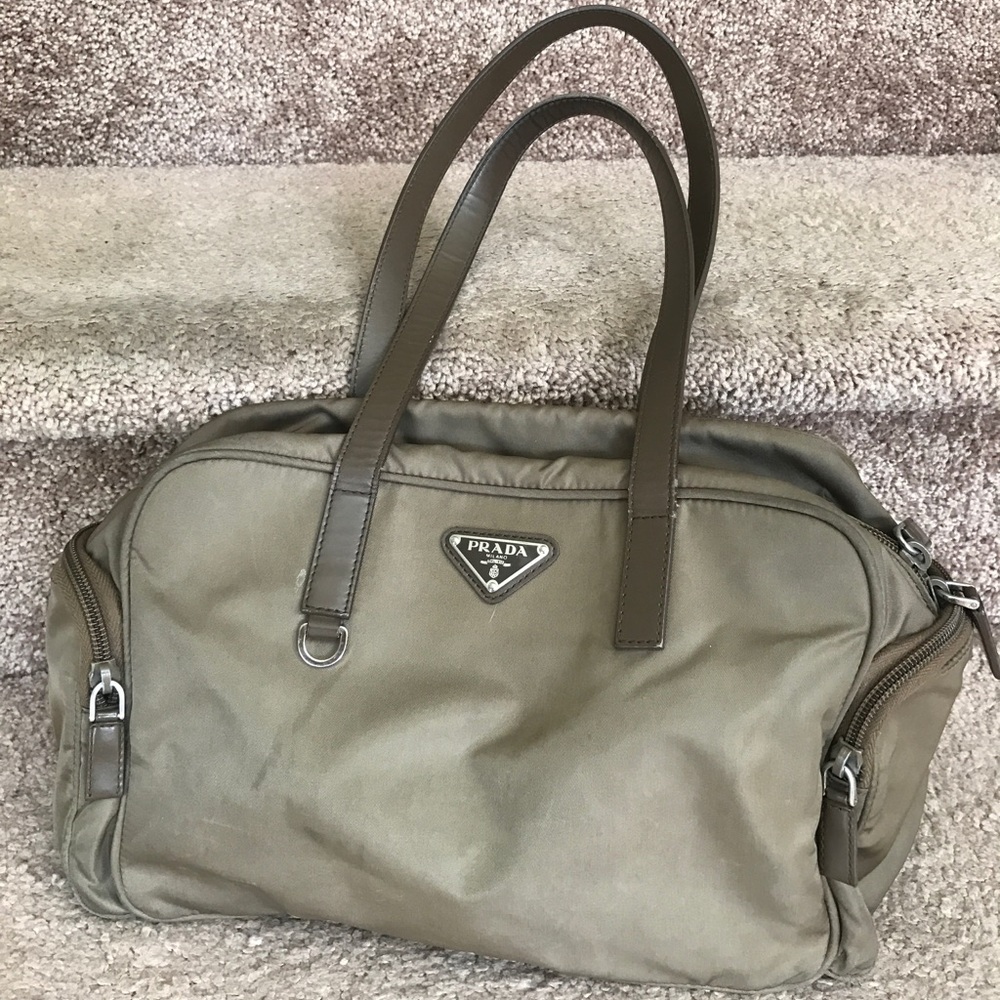 Authentic Vintage PRADA Camo Green Nylon Handbag